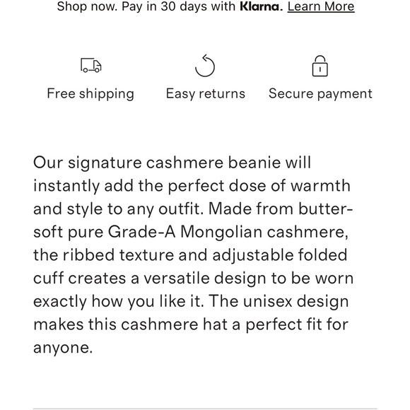 Quince Mongolian Cashmere Ribbed Beanie - Picture 4 of 4